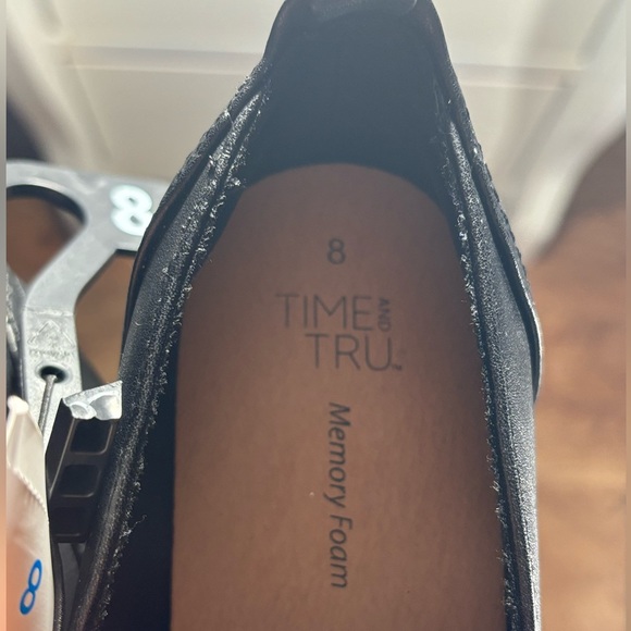 NWT Time & Tru Memory Foam lug Heel Loafers/ Color Black - Picture 3 of 6